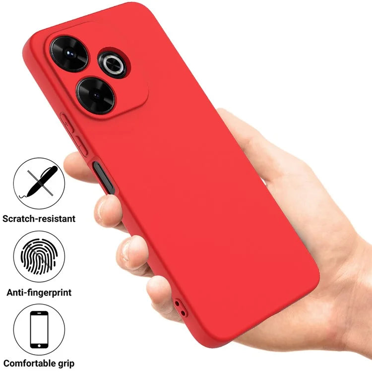 For Xiaomi Redmi 13 5G / 13 4G / Note 13R 5G / Poco M6 4G Case Liquid Silicone Phone Cover with Wrist Strap