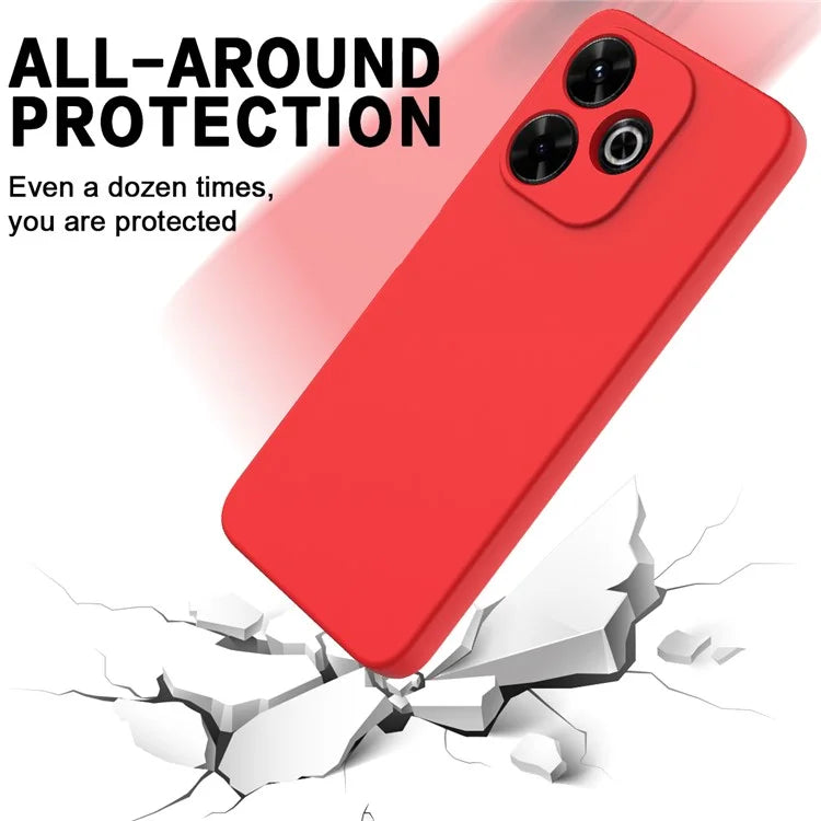 For Xiaomi Redmi 13 5G / 13 4G / Note 13R 5G / Poco M6 4G Case Liquid Silicone Phone Cover with Wrist Strap