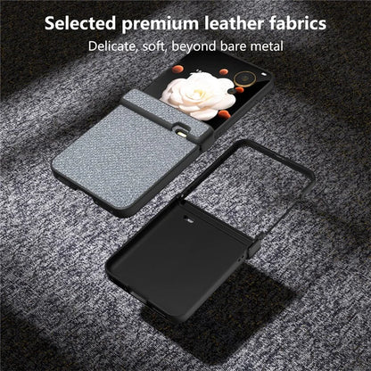 For Honor Magic V Flip 5G Case Hinge Design Rhinestone Texture PU Leather Phone Cover