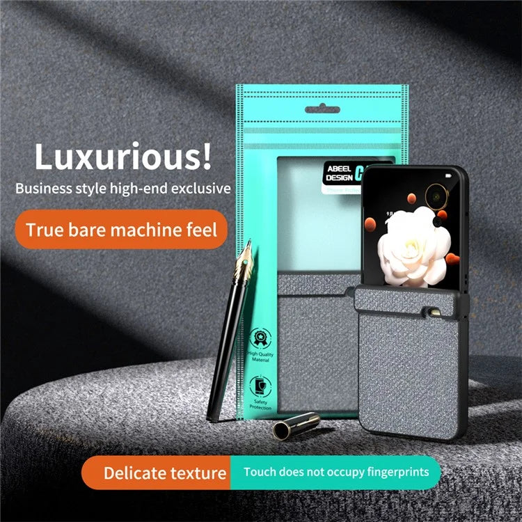 For Honor Magic V Flip 5G Case Hinge Design Rhinestone Texture PU Leather Phone Cover