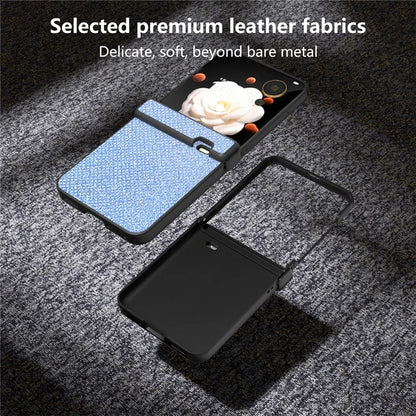 For Honor Magic V Flip 5G Case Hinge Design Rhinestone Texture PU Leather Phone Cover