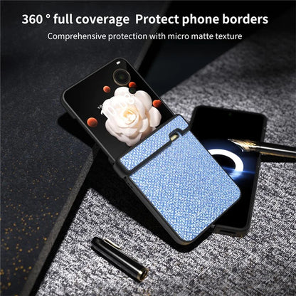 For Honor Magic V Flip 5G Case Hinge Design Rhinestone Texture PU Leather Phone Cover