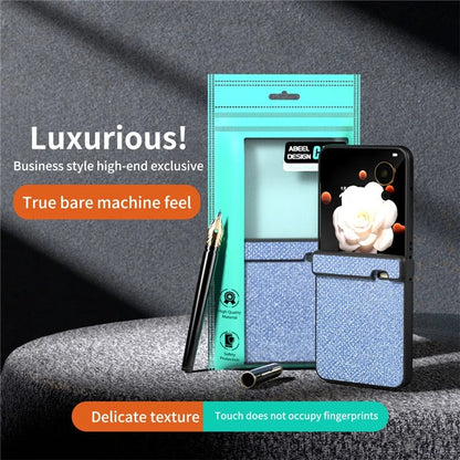 For Honor Magic V Flip 5G Case Hinge Design Rhinestone Texture PU Leather Phone Cover