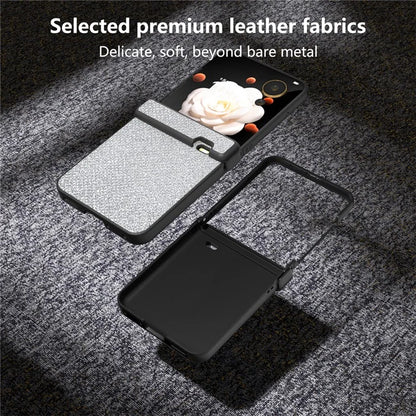 For Honor Magic V Flip 5G Case Hinge Design Rhinestone Texture PU Leather Phone Cover