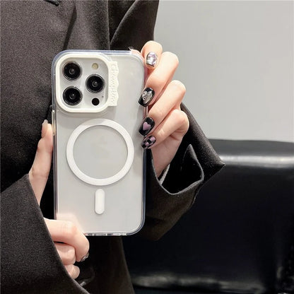 For iPhone 15 Pro Case Compatible with MagSafe PC+TPU Clear Phone Cover