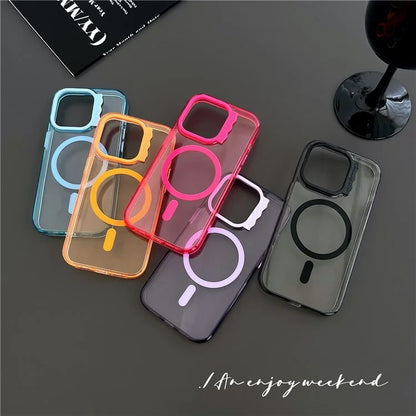 For iPhone 15 Pro Case Compatible with MagSafe PC+TPU Clear Phone Cover