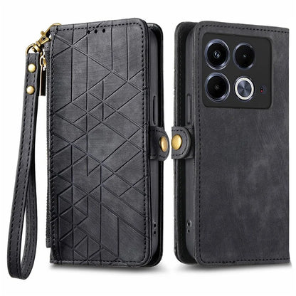 For Infinix Note 40 Case Zipper Wallet PU Leather Geometry Phone Cover