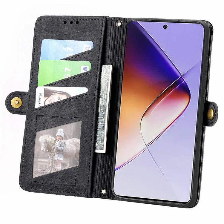 For Infinix Note 40 Case Zipper Wallet PU Leather Geometry Phone Cover