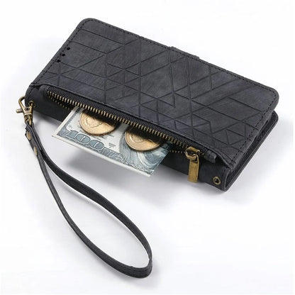 For Infinix Note 40 Case Zipper Wallet PU Leather Geometry Phone Cover