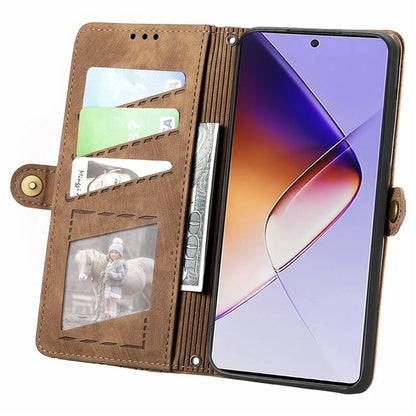 For Infinix Note 40 Case Zipper Wallet PU Leather Geometry Phone Cover