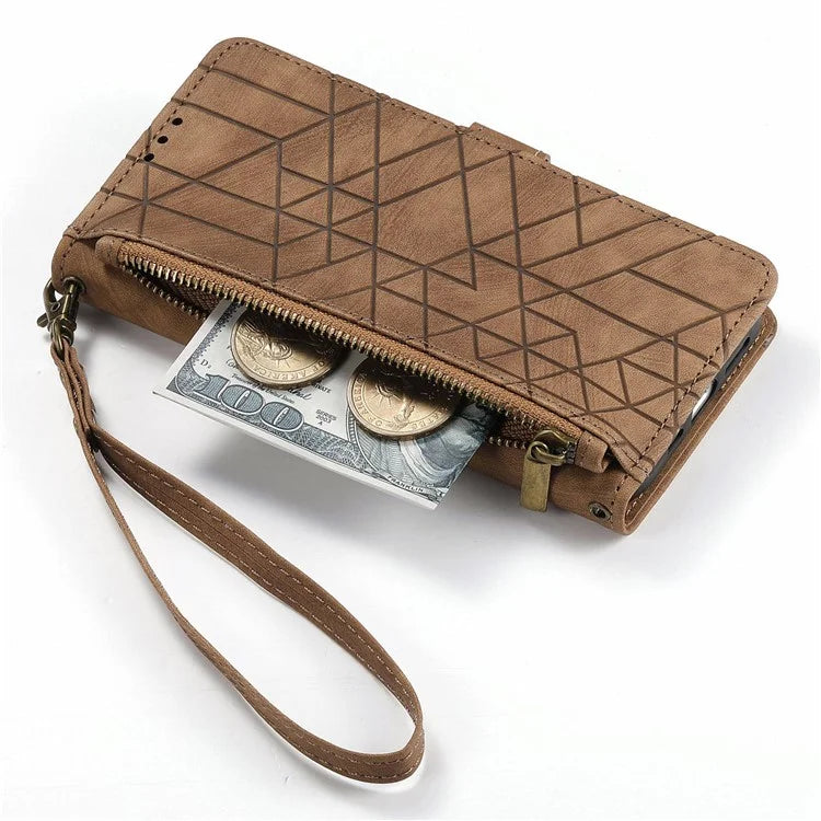 For Infinix Note 40 Case Zipper Wallet PU Leather Geometry Phone Cover