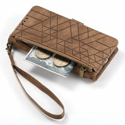 For Infinix Note 40 Case Zipper Wallet PU Leather Geometry Phone Cover