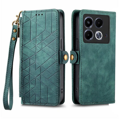 For Infinix Note 40 Case Zipper Wallet PU Leather Geometry Phone Cover