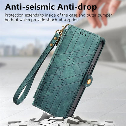 For Infinix Note 40 Case Zipper Wallet PU Leather Geometry Phone Cover
