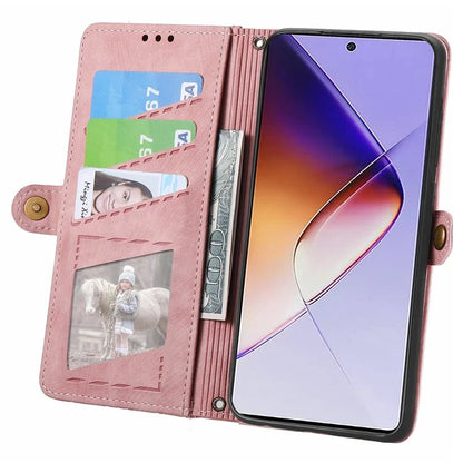 For Infinix Note 40 Case Zipper Wallet PU Leather Geometry Phone Cover