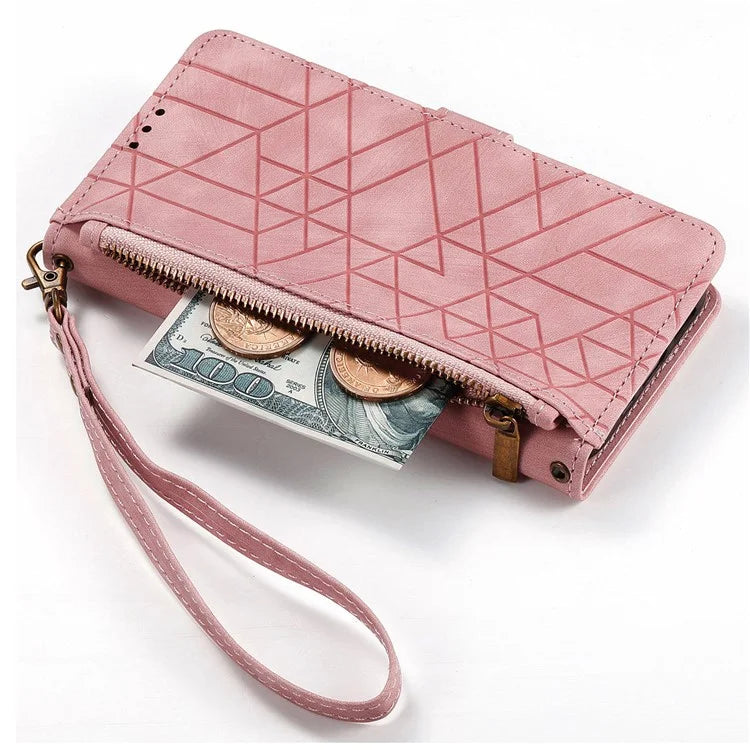 For Infinix Note 40 Case Zipper Wallet PU Leather Geometry Phone Cover