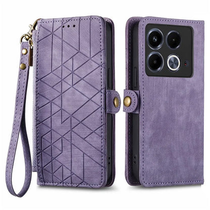 For Infinix Note 40 Case Zipper Wallet PU Leather Geometry Phone Cover