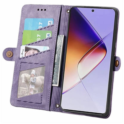 For Infinix Note 40 Case Zipper Wallet PU Leather Geometry Phone Cover