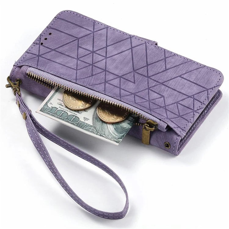 For Infinix Note 40 Case Zipper Wallet PU Leather Geometry Phone Cover