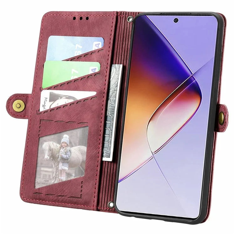 For Infinix Note 40 Case Zipper Wallet PU Leather Geometry Phone Cover
