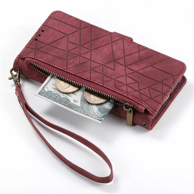 For Infinix Note 40 Case Zipper Wallet PU Leather Geometry Phone Cover