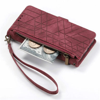 For Infinix Note 40 Case Zipper Wallet PU Leather Geometry Phone Cover