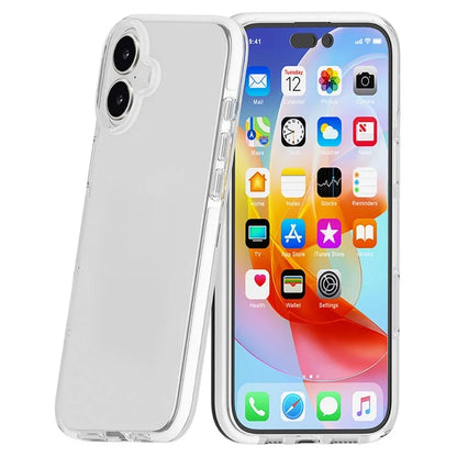 For iPhone 16 Case Shockproof TPU+TPE Transparent Back Phone Cover