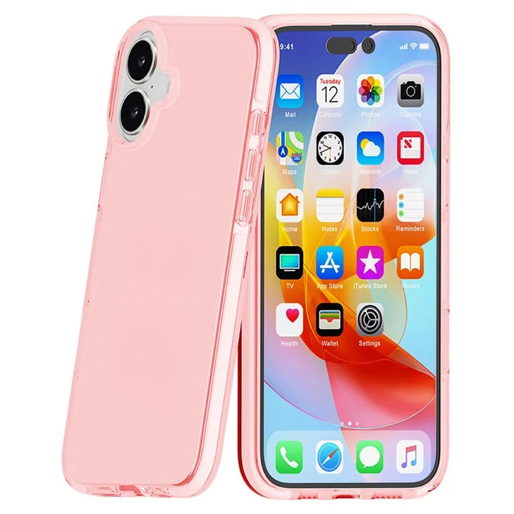 For iPhone 16 Case Shockproof TPU+TPE Transparent Back Phone Cover