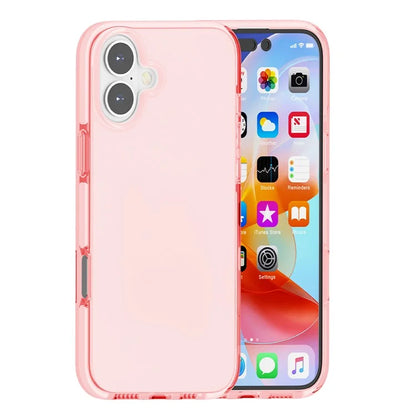 For iPhone 16 Case Shockproof TPU+TPE Transparent Back Phone Cover