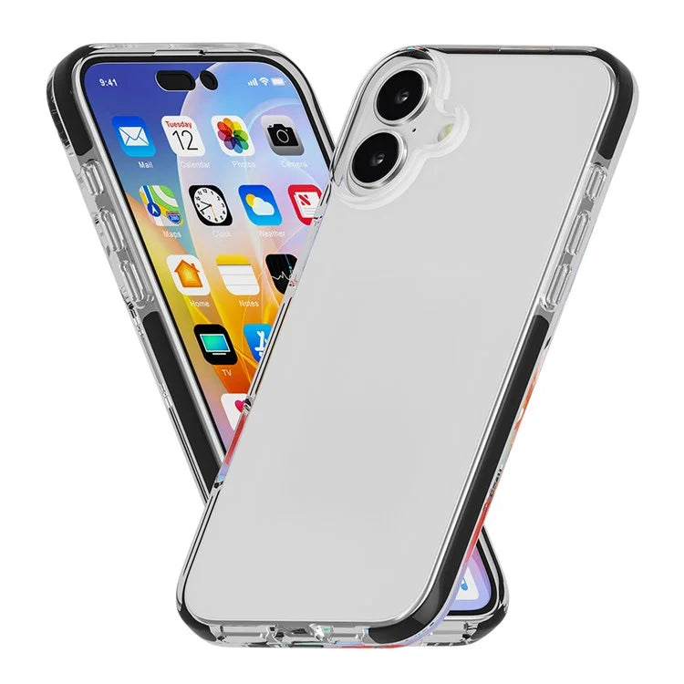 For iPhone 16 Case Shockproof TPU+TPE Transparent Back Phone Cover