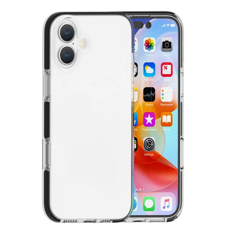 For iPhone 16 Case Shockproof TPU+TPE Transparent Back Phone Cover