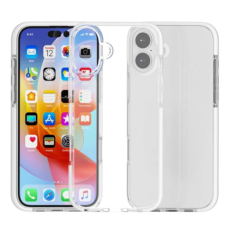 For iPhone 16 Plus Case TPU+TPE Drop Protection Phone Cover Anti-Scratch Clear Back