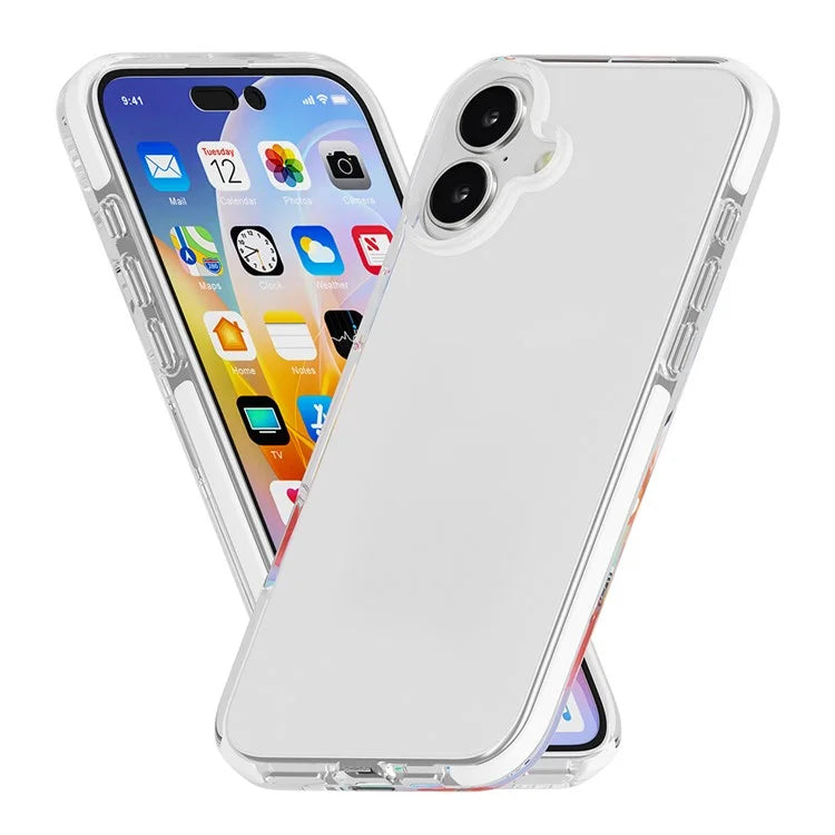 For iPhone 16 Plus Case TPU+TPE Drop Protection Phone Cover Anti-Scratch Clear Back
