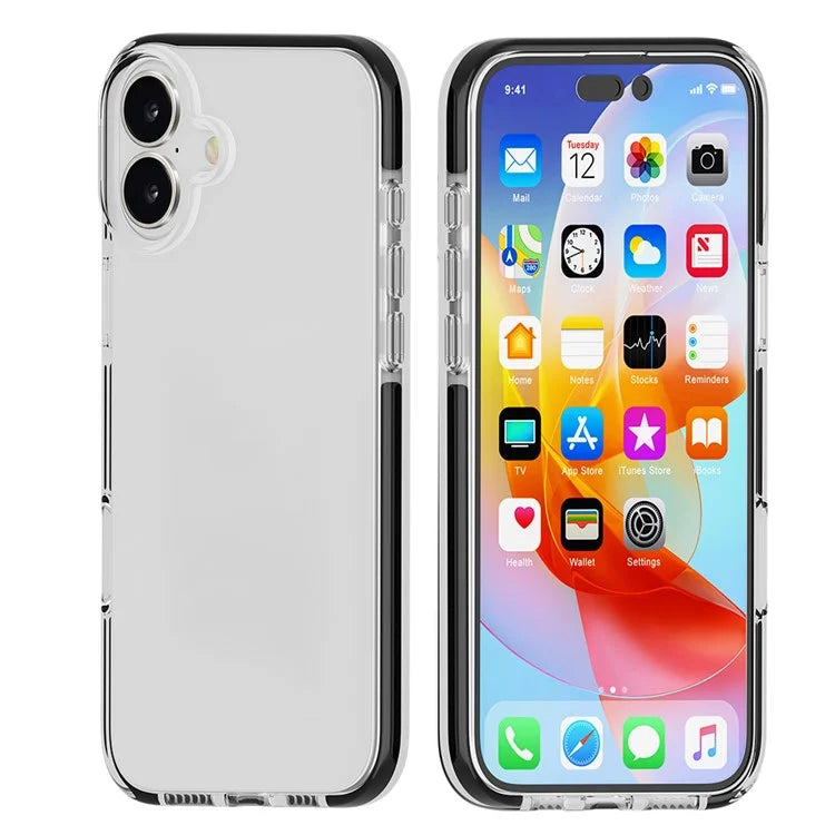 For iPhone 16 Plus Case TPU+TPE Drop Protection Phone Cover Anti-Scratch Clear Back
