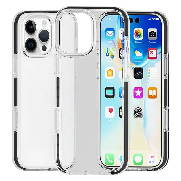 For iPhone 16 Pro Max Case TPU+TPE Transparent Protective Phone Cover