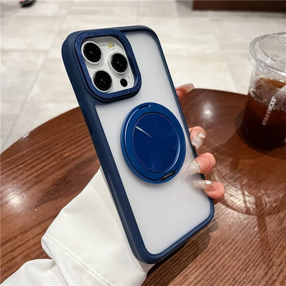 For iPhone 13 Pro Max Case Magnetic Ring Kickstand TPU+Acrylic Phone Cover