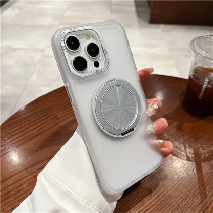 For iPhone 13 Pro Max Case Magnetic Ring Kickstand TPU+Acrylic Phone Cover