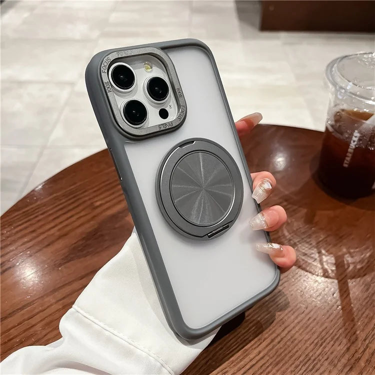 For iPhone 13 Pro Max Case Magnetic Ring Kickstand TPU+Acrylic Phone Cover