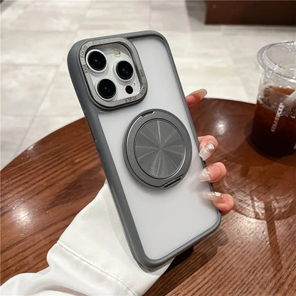 For iPhone 13 Pro Max Case Magnetic Ring Kickstand TPU+Acrylic Phone Cover