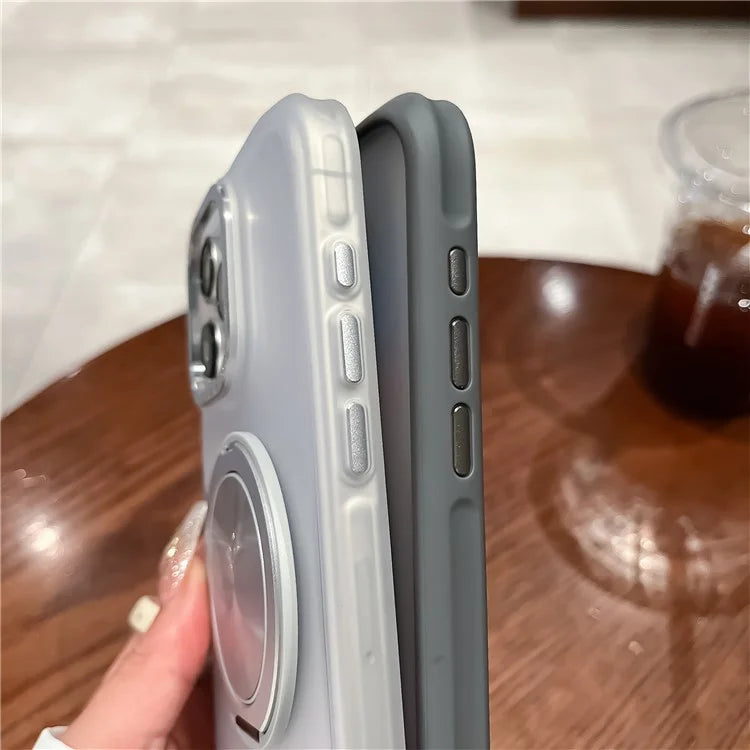 For iPhone 13 Pro Max Case Magnetic Ring Kickstand TPU+Acrylic Phone Cover