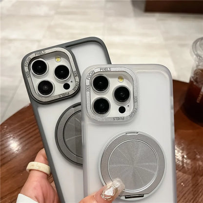 For iPhone 13 Pro Max Case Magnetic Ring Kickstand TPU+Acrylic Phone Cover