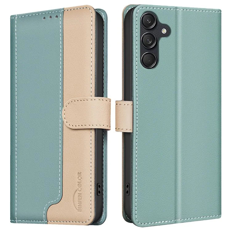 BINFEN COLOR BF33 For Samsung Galaxy S24+ Case Splicing Color RFID Blocking Leather Cover