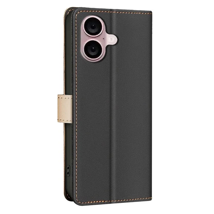 BINFEN COLOR BF33 For iPhone 16 Plus Case RFID Blocking Folio Flip Leather Phone Cover
