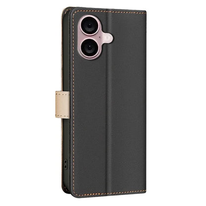 BINFEN COLOR BF33 For iPhone 16 Plus Case RFID Blocking Folio Flip Leather Phone Cover