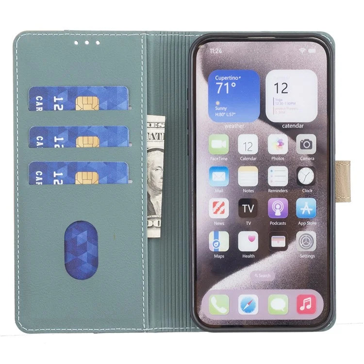 BINFEN COLOR BF33 For iPhone 16 Plus Case RFID Blocking Folio Flip Leather Phone Cover