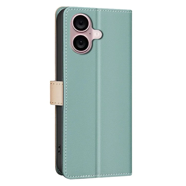 BINFEN COLOR BF33 For iPhone 16 Plus Case RFID Blocking Folio Flip Leather Phone Cover
