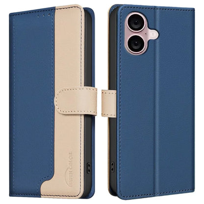 BINFEN COLOR BF33 For iPhone 16 Case RFID Blocking PU Leather Stand Phone Cover