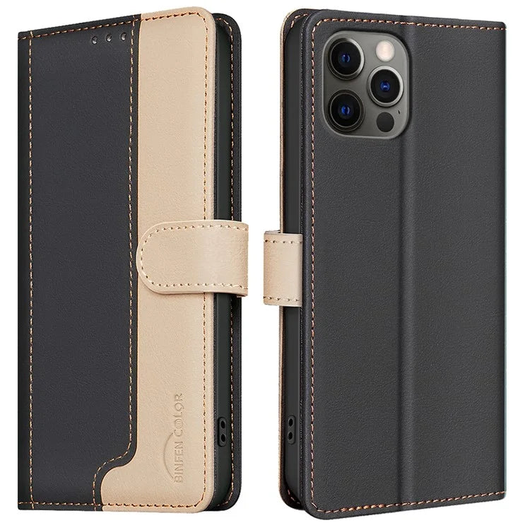 BINFEN COLOR BF33 For iPhone 15 Pro Case RFID Blocking Card Slots Leather Cover