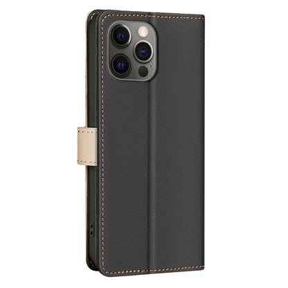 BINFEN COLOR BF33 For iPhone 15 Pro Case RFID Blocking Card Slots Leather Cover