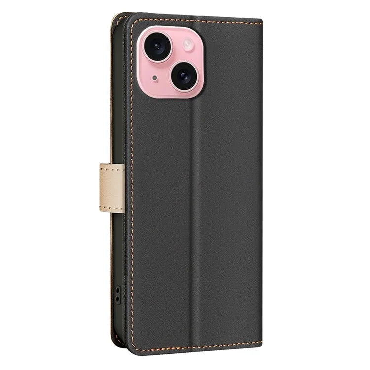 BINFEN COLOR BF33 For iPhone 15 Case Splicing Color Phone Cover RFID Blocking